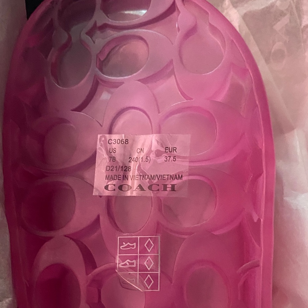 Coach Translucent Pink Slides - Picture 2 of 4